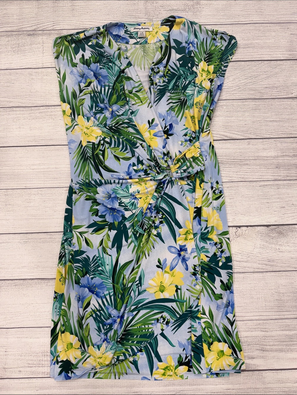 Tommy Bahama Tropical Floral Twist Front Dress Large